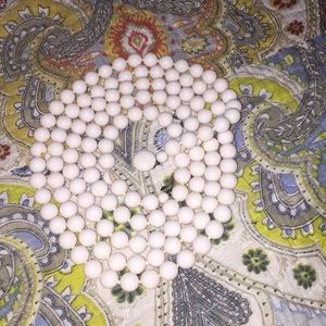 ❤️Enamel VINTAGE white bead necklace